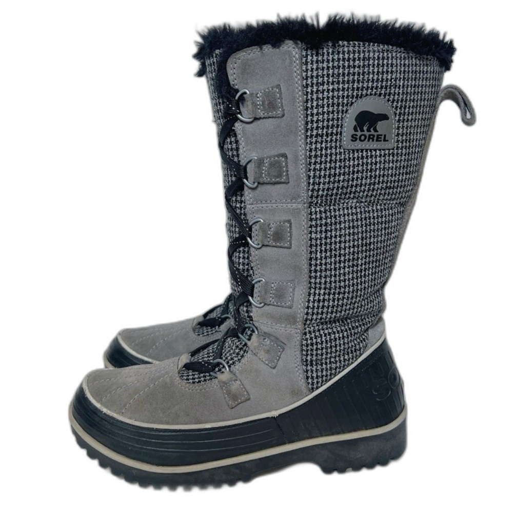 Sorel | Women's Black/Grey Faux Fur Lined Lace Up Waterproof Winter Boots Sz 8